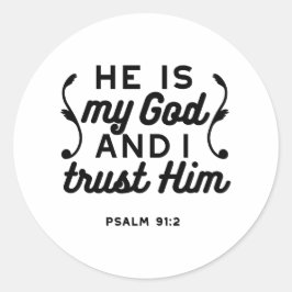 Adesivo Psalm 91:2 – Trust in God Christian Bible Verse