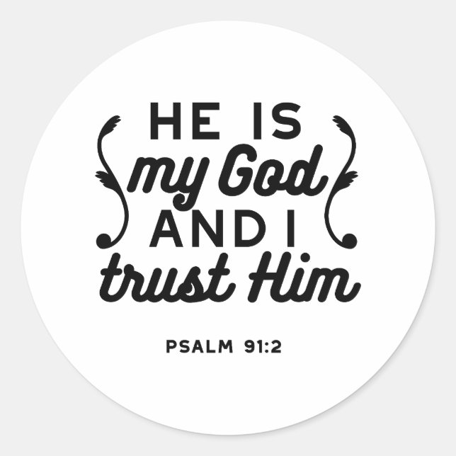 Adesivo Psalm 91:2 – Trust in God Christian Bible Verse (Frente)