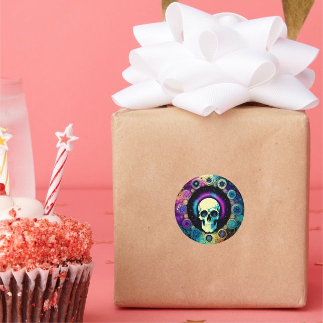 Adesivo Psicodélica do crânio (Festa)