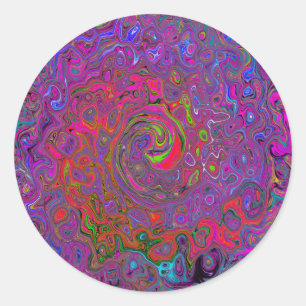 Adesivo Psicodélica Groovy Magenta Retro Líquido