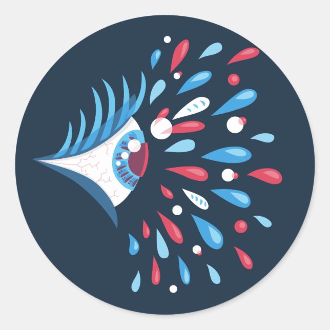 Adesivo Psicodélica Olho Triquete Estranho (Frente)