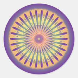 Adesivo Psicodélico Amarelo-Laranja Roxo Mandala