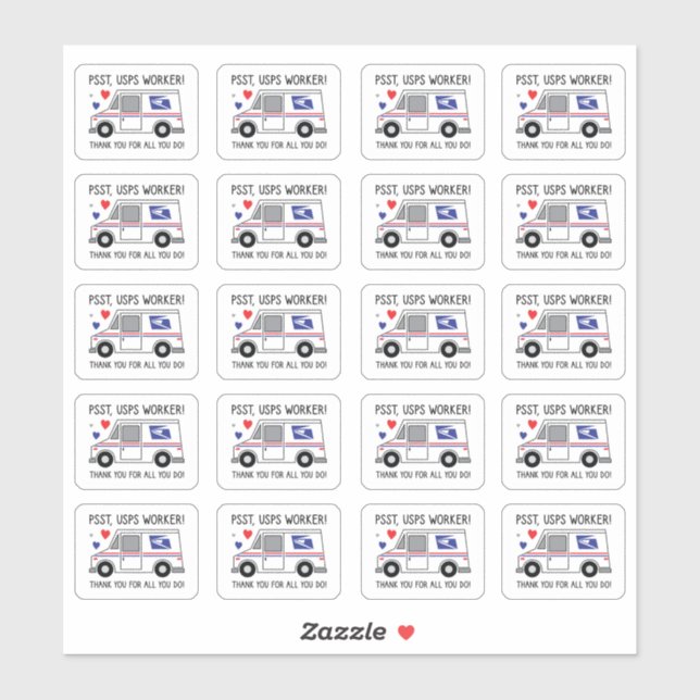 Adesivo Psst, USPS Worker! Obrigado Por Tudo Que Você Faz! (Folha)
