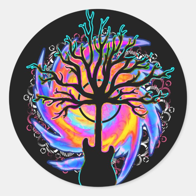 Adesivo "Psychedelic Sonic Cyclone", guitarra surreal Stic (Frente)