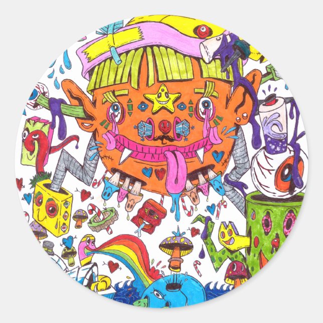 Adesivo Psychedelic Sticker - Blaine Helm (Frente)