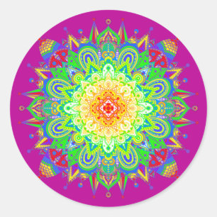 Adesivo Psychedelic Zen Mandala Abstrato Art