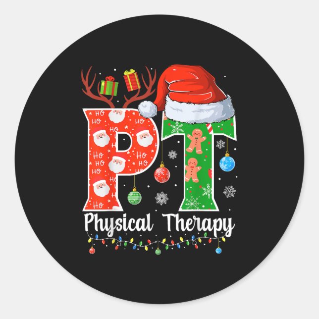 Adesivo Pt Christmas Physical Therapy Christmas Pt Xmas  (Frente)