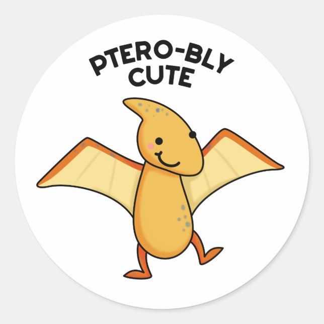 Adesivo Pterobly Cute Funny Dinosaur Pterodactyl Pun (Frente)