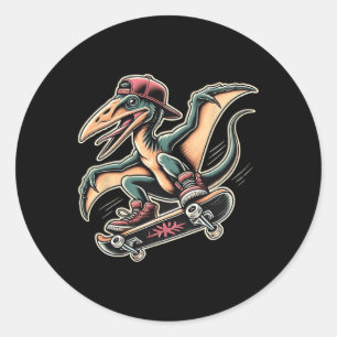 Adesivo Pterodáctilo Dinossauro Cartoon Radical Skateboard