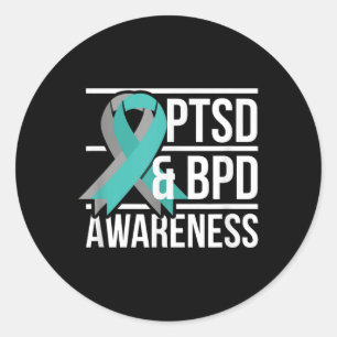 Adesivo Ptsd & Bpd Sensibilização, Teal E Faixa De Cin