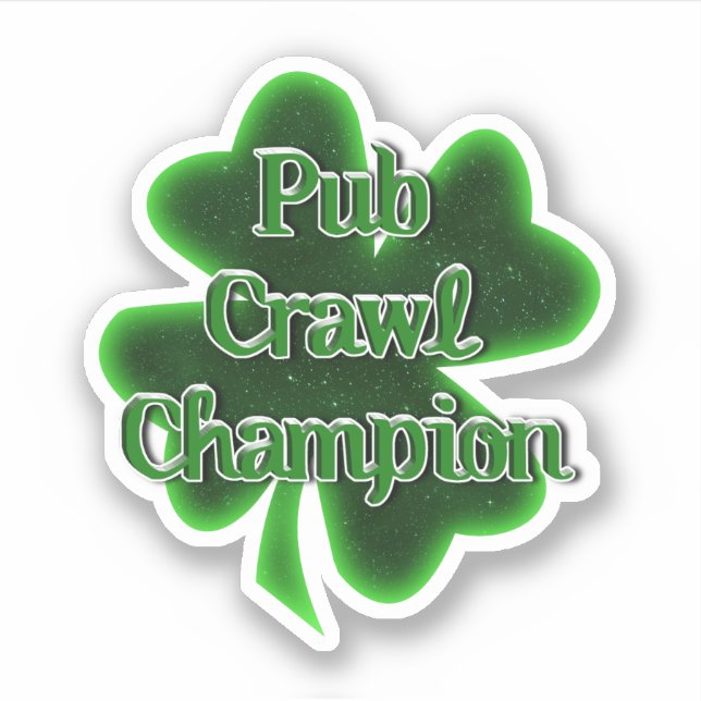 Adesivo Pub Crawl Champion St. Patrick's Day (Frente)