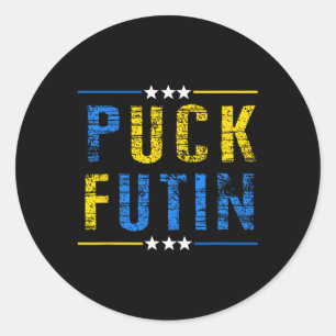 Adesivo Puck Futin Meme Eu Apoio a Ucrânia Amante Ucranian