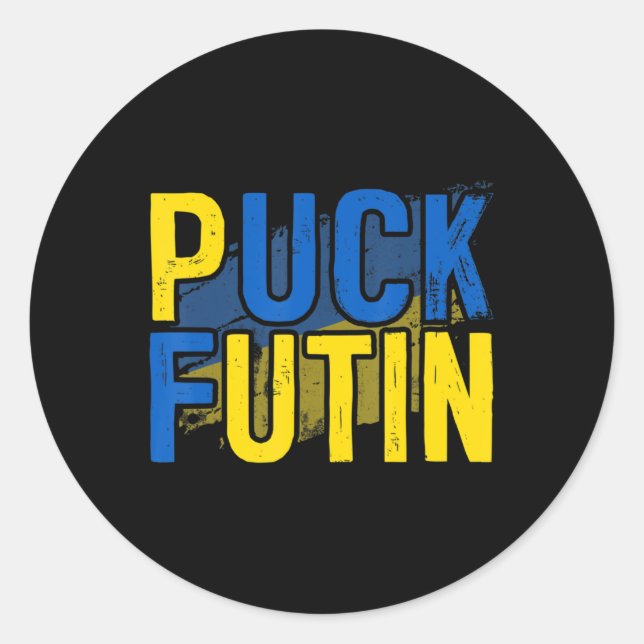 Adesivo Puck Futin Meme I Stand With Ucraniano Lov (Frente)