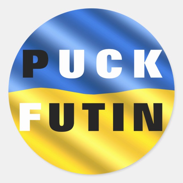 Adesivo Puck Futin Sticker Suporte de Sinalizador Ucranian (Frente)