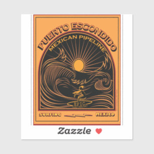 ADESIVO PUERTO MEXICANO SURFANDO ESCONDIDO MÉXICO DO