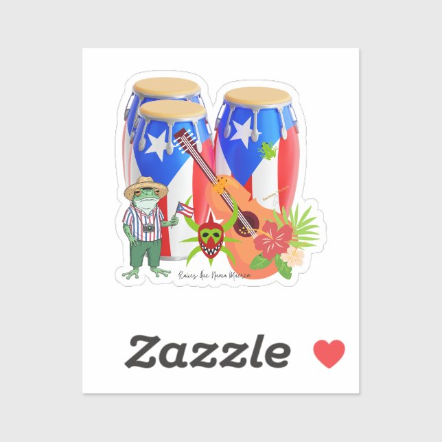 Adesivo Puerto Rican Cultural - Custom-Cut Vinyl Sticker  (Folha)