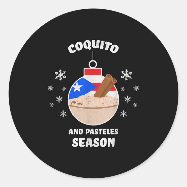 Adesivo Puerto Rico Christmas Coquito And Pasteles Season  (Frente)