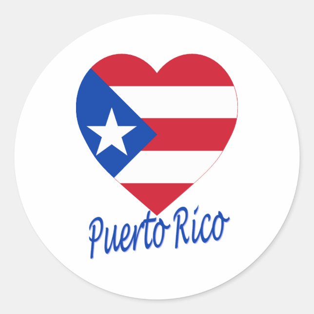 Adesivo Puerto Rico Flag Heart (Frente)