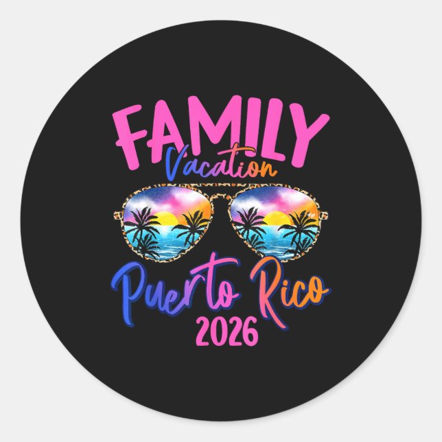 Adesivo Puerto Rico Vacation 2026 Souvenir Matching Family (Frente)