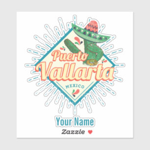 Adesivo Puerto Vallarta Jalisco México dançando cactus