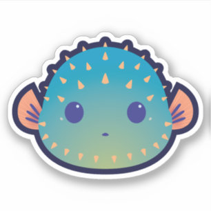 Adesivo Pufferfish bonitos da cara de póquer