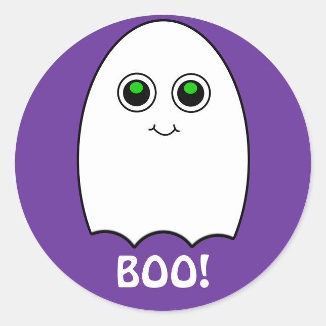 Adesivo Puffy Toon Ghost Boo Halloween Sticker (Frente)