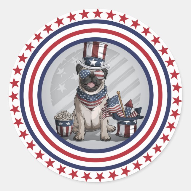 Adesivo Pug Americano (Frente)