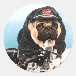 Adesivo Pug Biker Stickers