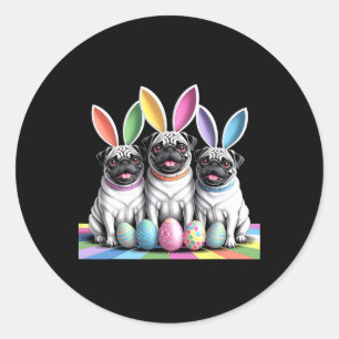 Adesivo Pug Bunny Pals Páscoa Divertido! Cães Bons Primave