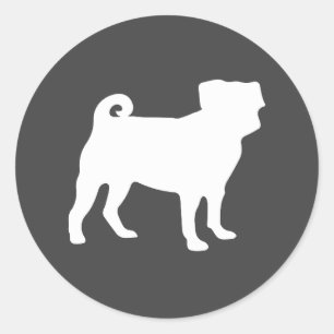 Adesivo Pug Chá de fraldas Cão Cinza Puppia Gênero Neut