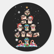Pug Christmas Tree Dog Papais noeis Feliz Pugmas X