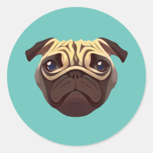 Adesivo Pug Classic Round Sticker