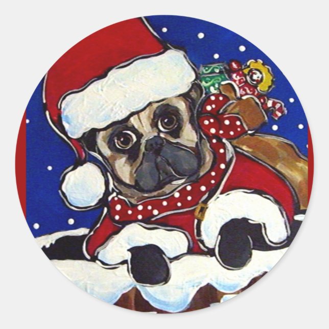 Adesivo Pug de Férias (Frente)