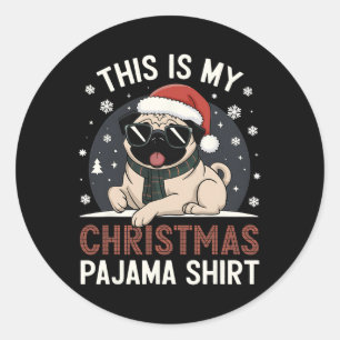 Adesivo Pug De Natal Este É Meu Gif De Natal Do Pajama