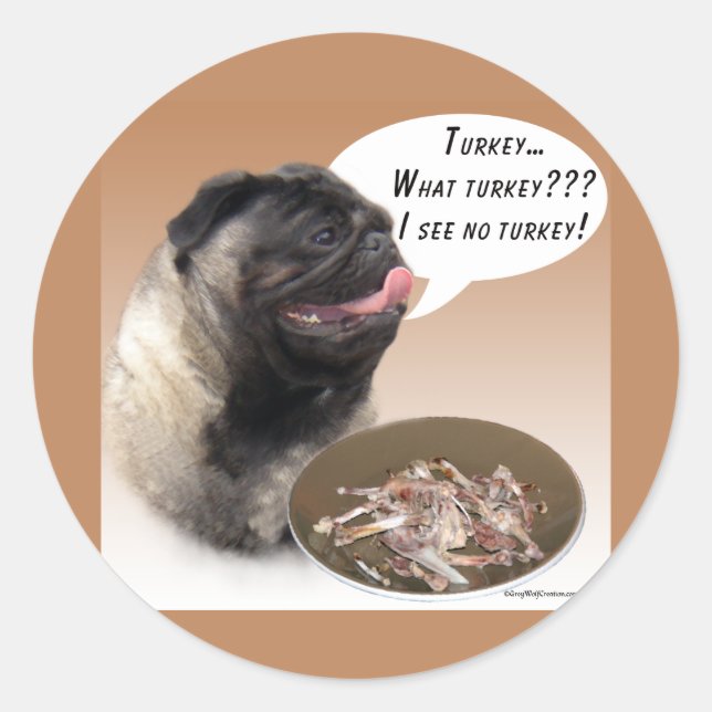 Adesivo Pug (despedida) Turquia (Frente)