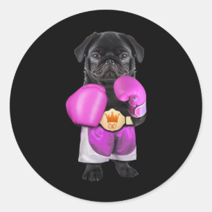 Adesivo Pug Dog Boxing Engraçada Formação De Malhações