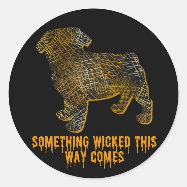 Adesivo Pug Dog Diversão Halloween (Frente)