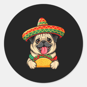 Adesivo Pug engraçado taco pug amante de cão engraçado cin