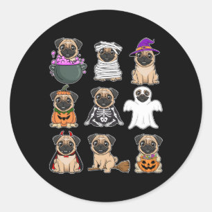 Adesivo Pug Halloween Figurume Spooky Fantasma Pumpkin Pug