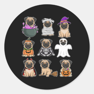 Adesivo Pug Halloween Figurume Spooky Fantasma Pumpkin Pug