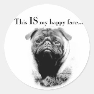Adesivo Pug Happy Face