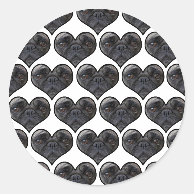 Adesivo Pug Hearts (Frente)