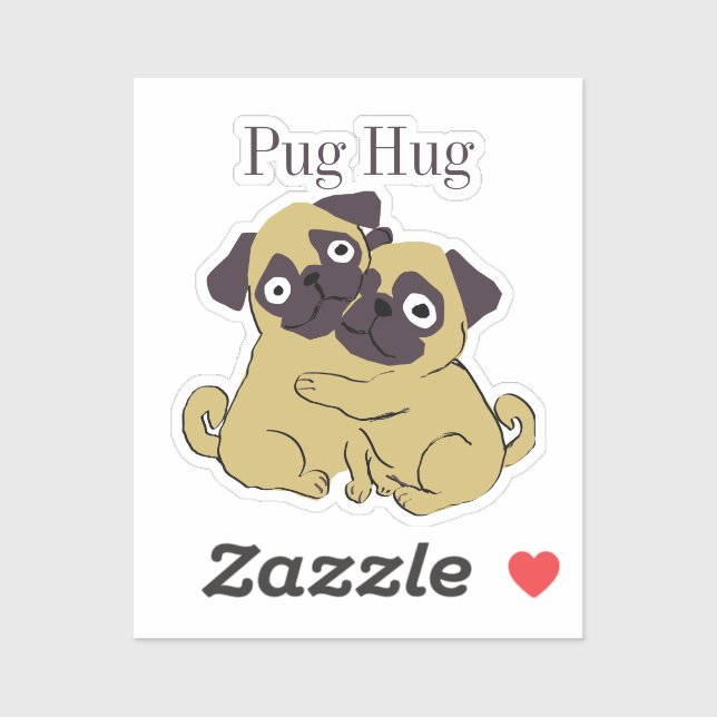 Adesivo Pug hug  (Folha)