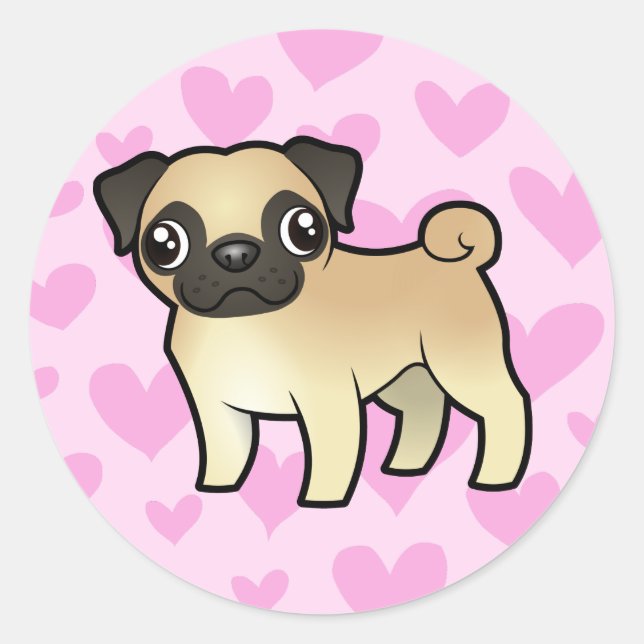 Adesivo Pug Love (Frente)