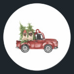 Adesivo Pug Na Árvore De Natal Engraçada Com Enfeites de n<br><div class="desc">Presentes De Ornamento De Árvores De Natal Engraçados No Enfeites de natal De Carro Para Pinos</div>