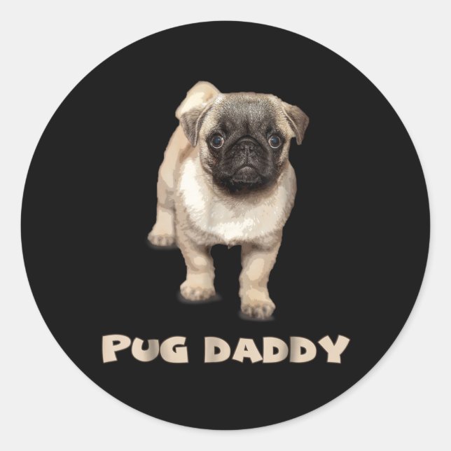 Adesivo Pug Pai Lover Engraçado (Frente)