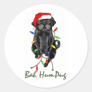 Adesivo Pug preto de Bah HumPug