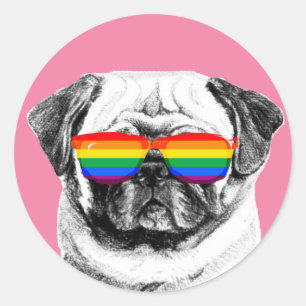 Adesivo Pug Pride Óculos de sol