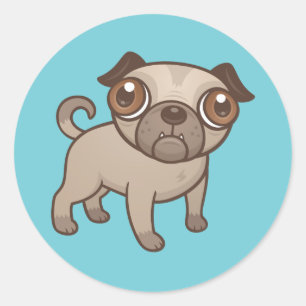 Adesivo Pug Puppy Cartoon