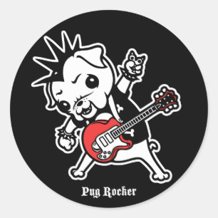 Adesivo Pug Rocker